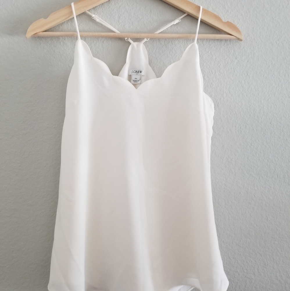 NWT Jcrew Scalloped Tank in Cream Size 00
